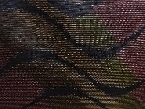 アンティーク　よろけ横段模様織り出し本場泥大島紬着物